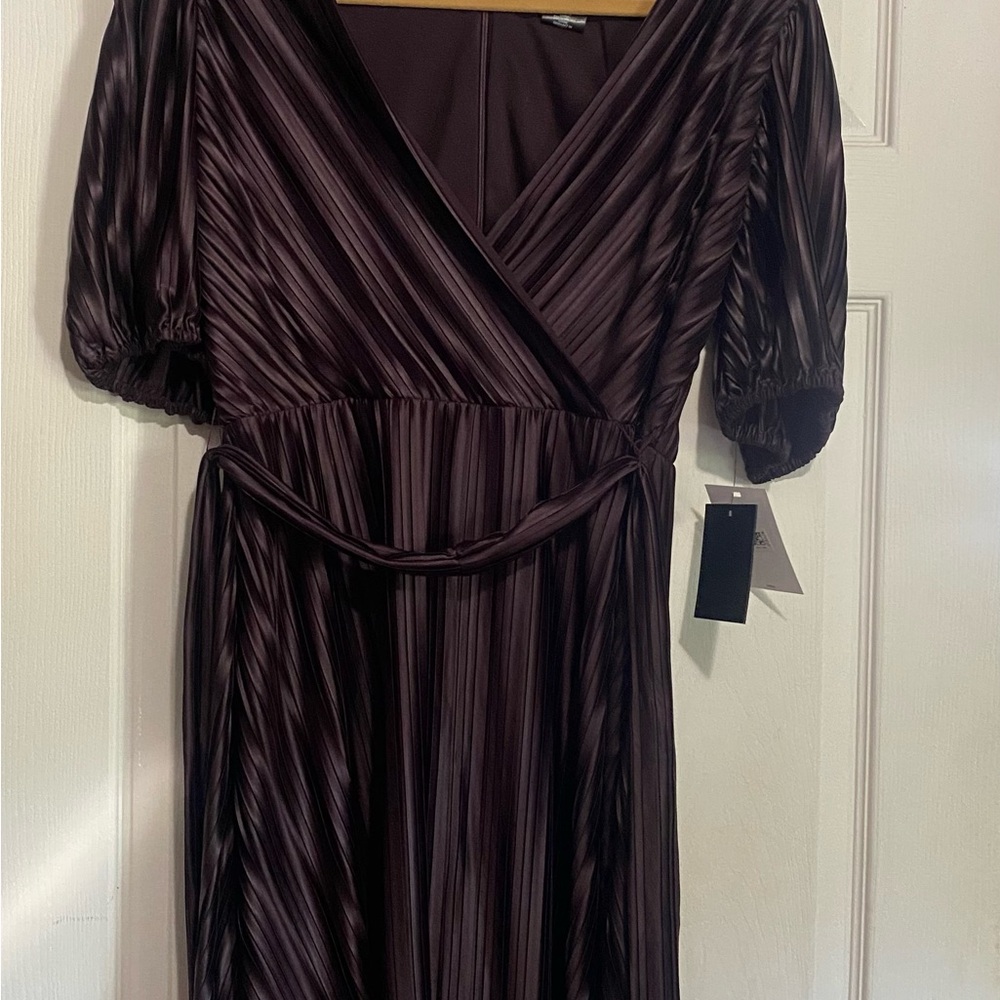 DKNY Deep Plum Long Sleeve Dress